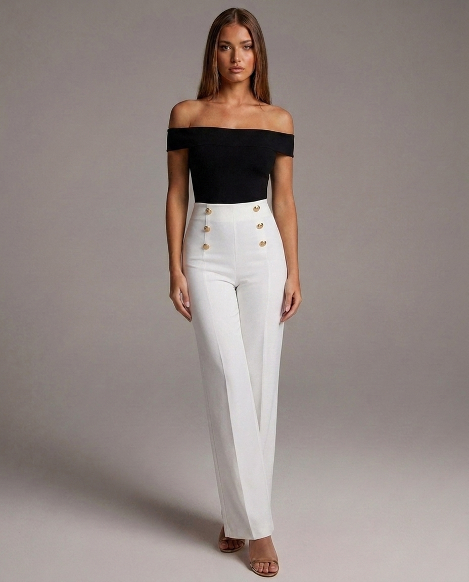 Pantalones largos cintura alta