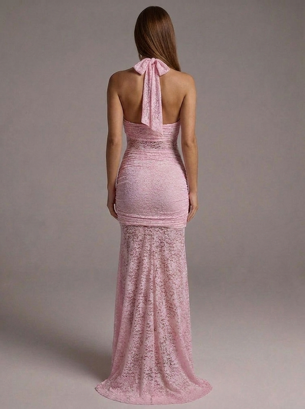 Vestido de Gala con Volante Central