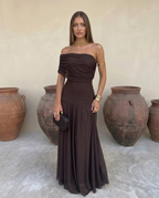 Vestido Toledo - Vestido drapeado de un solo hombro