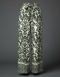 Pantalones de pierna ancha con estampado gráfico. - Caqui