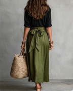 Serena™ | Conjunto de dos piezas: Top y falda midi